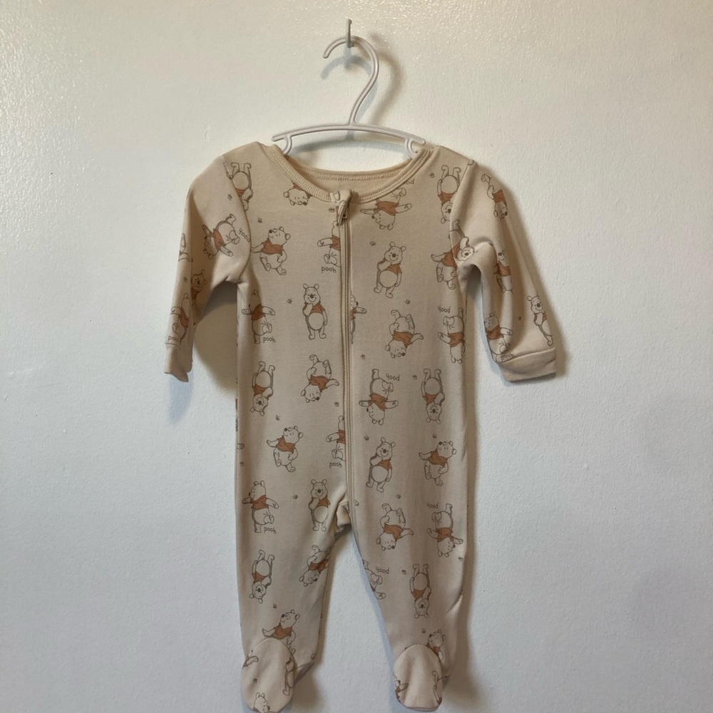 Disney Beige Winnie the Pooh Footed Sleeper / Onesie